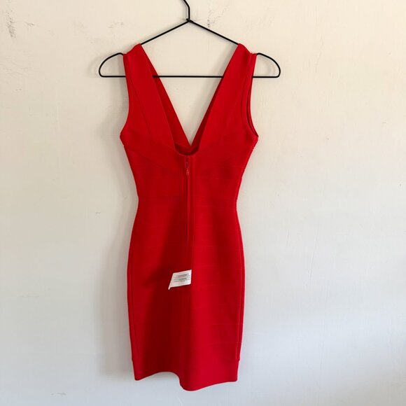 NEW Herve Leger Lipstick Red Karima Bandage Dress XS - Picture 6 of 8